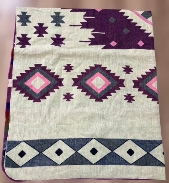 エクアドル アルパカ ブランケット 大判 約220×187　手織り