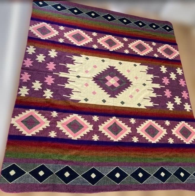 エクアドル アルパカ ブランケット 大判 約220×187　手織り