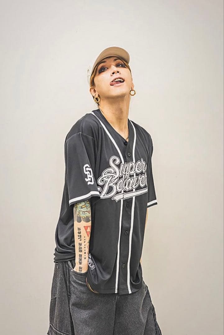 SUPER BEAVER ベースボールシャツ ブラック XLサイズ