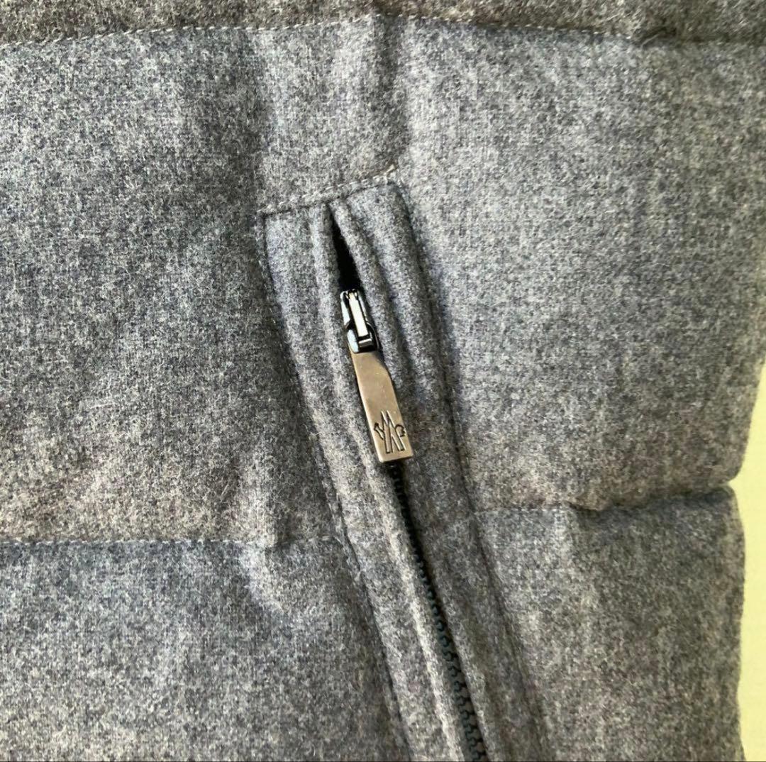 MONCLER モンクレール 茶タグ ウール ダウンベスト 0 グレー