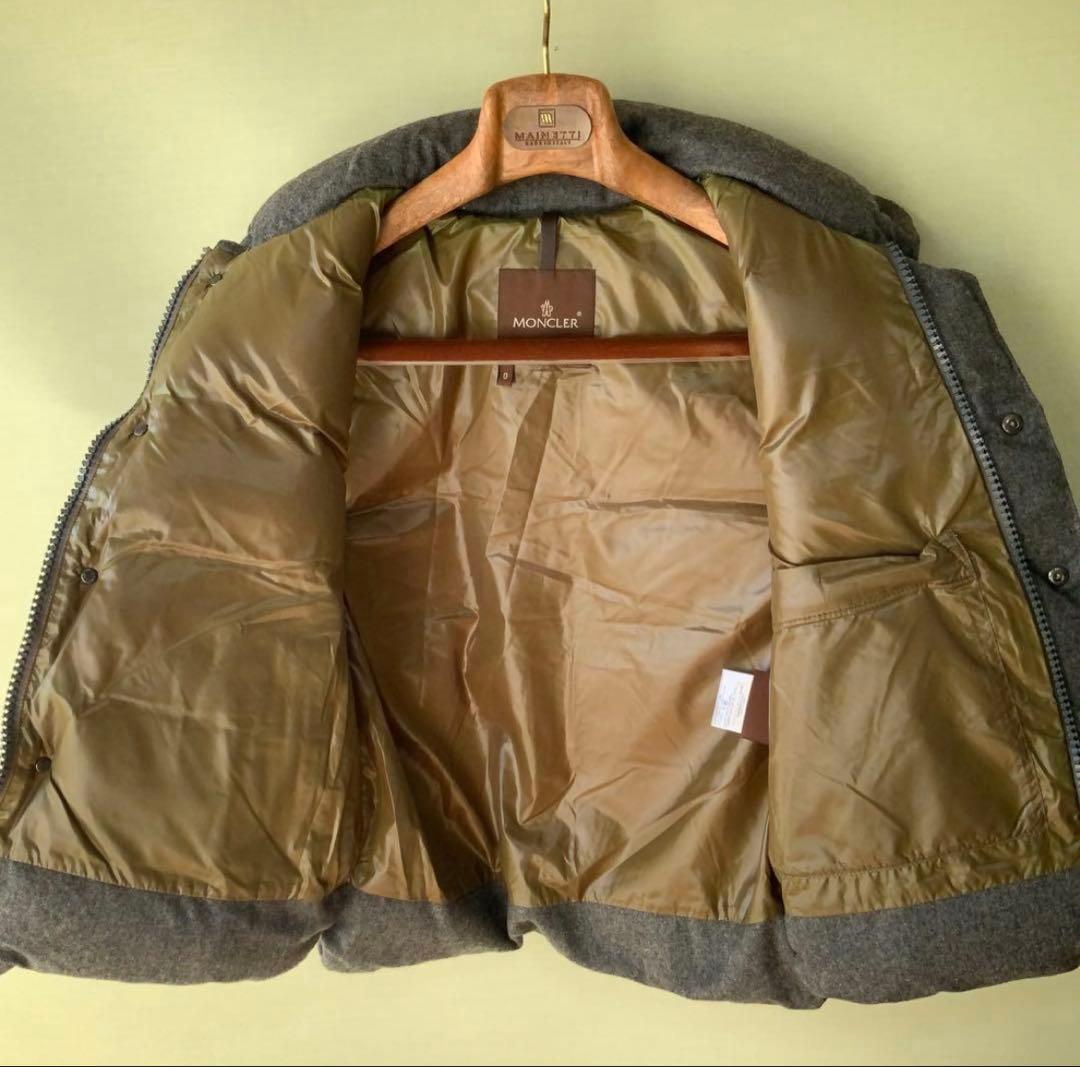 MONCLER モンクレール 茶タグ ウール ダウンベスト 0 グレー