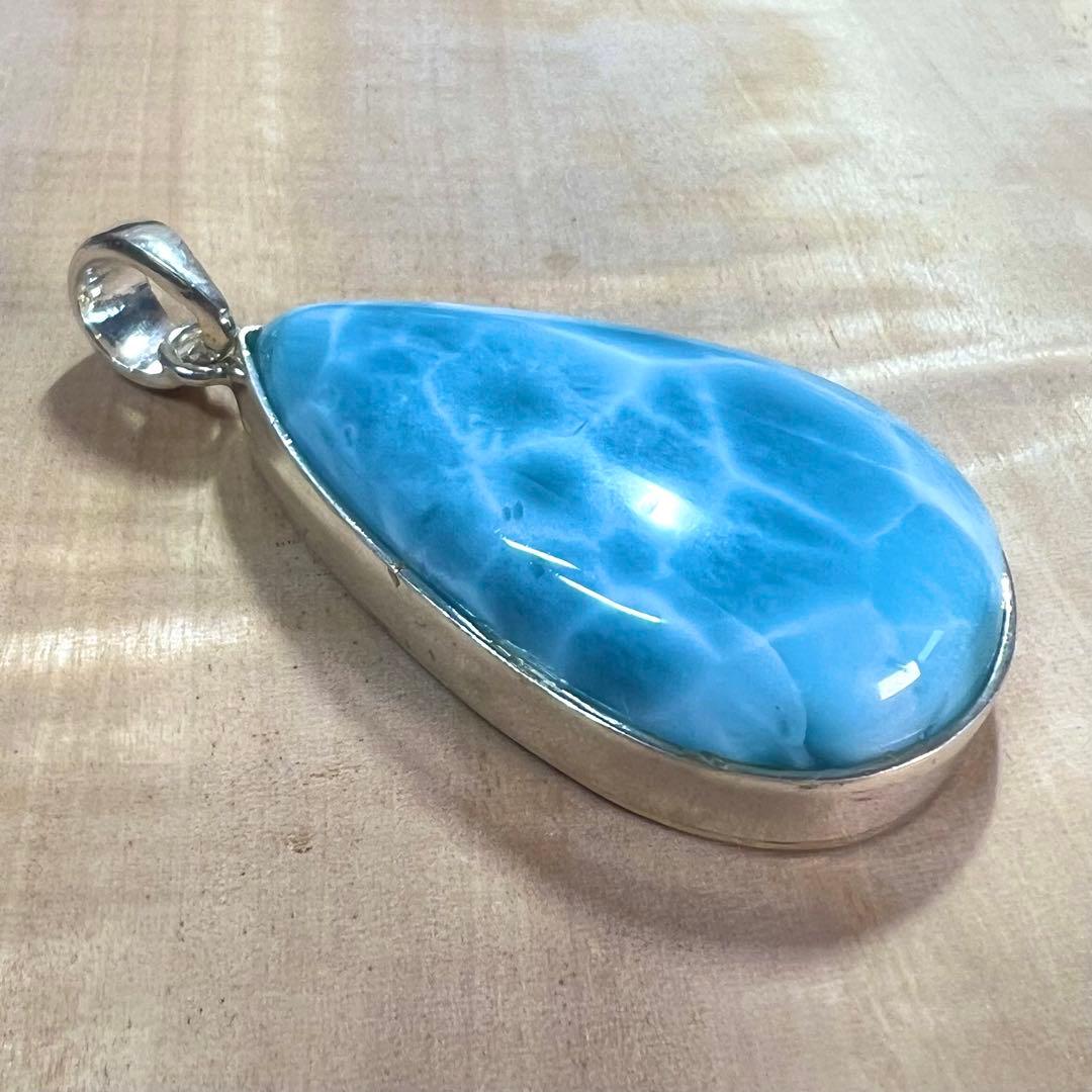 高品質　ラリマー　ペンダント　ネックレス　silver925 3-11