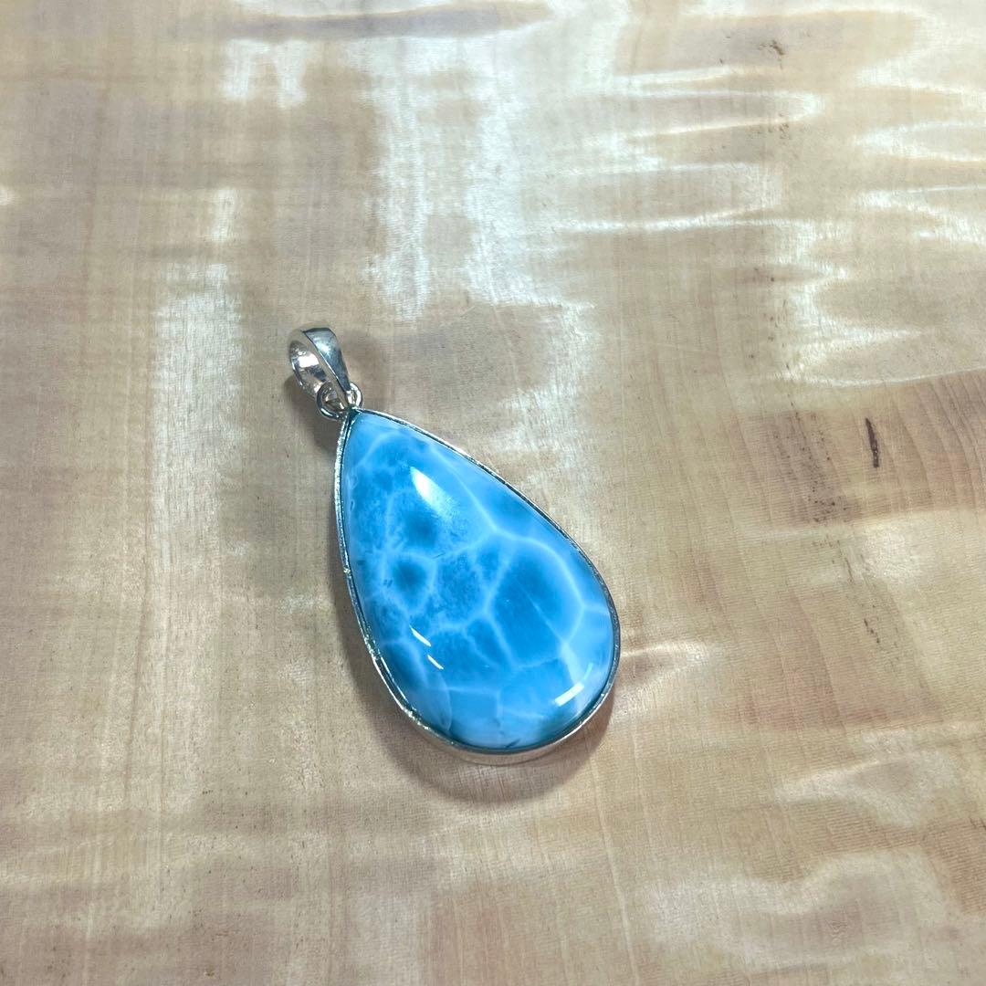 高品質　ラリマー　ペンダント　ネックレス　silver925 3-11