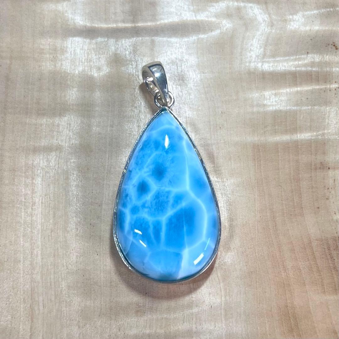 高品質　ラリマー　ペンダント　ネックレス　silver925 3-11