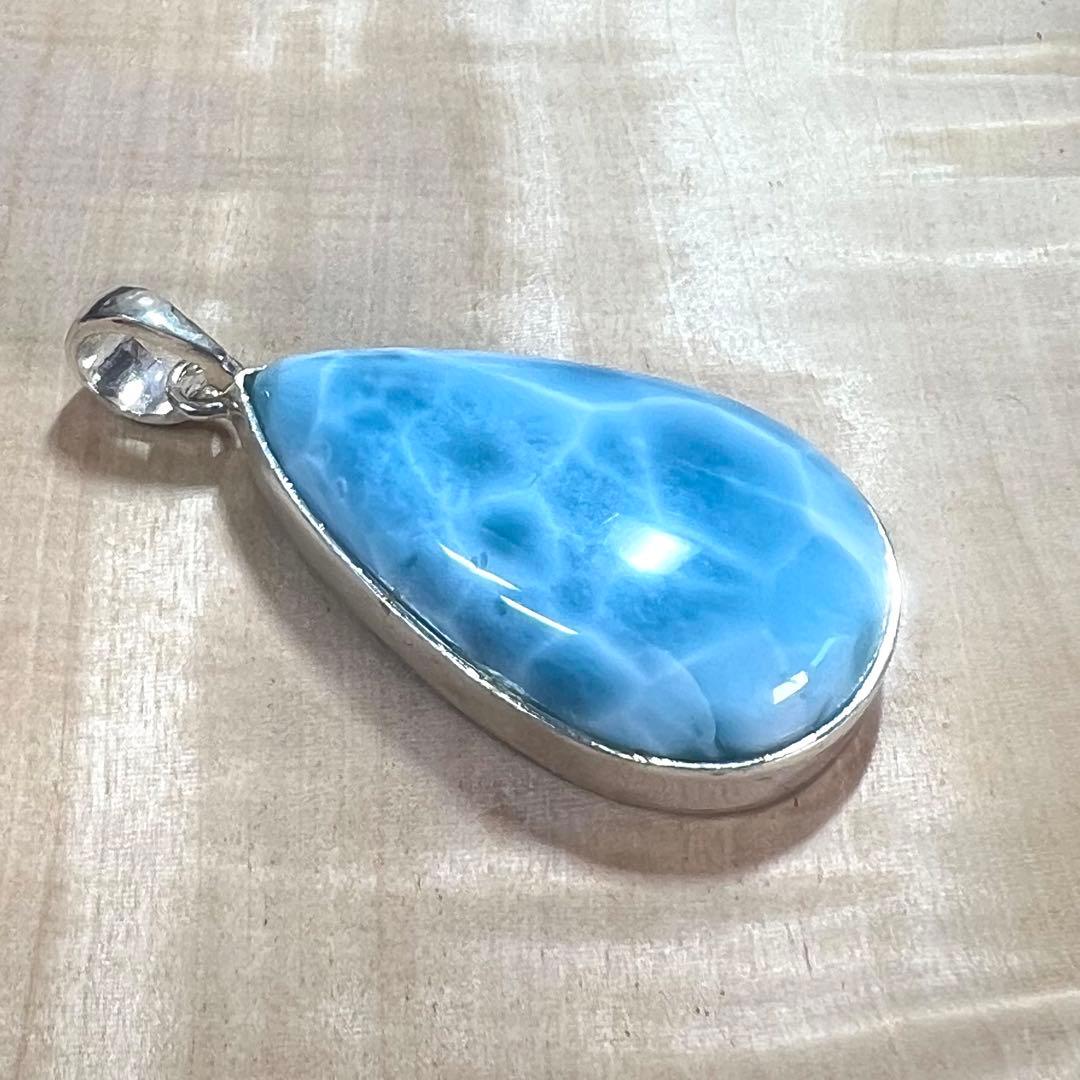 高品質　ラリマー　ペンダント　ネックレス　silver925 3-11