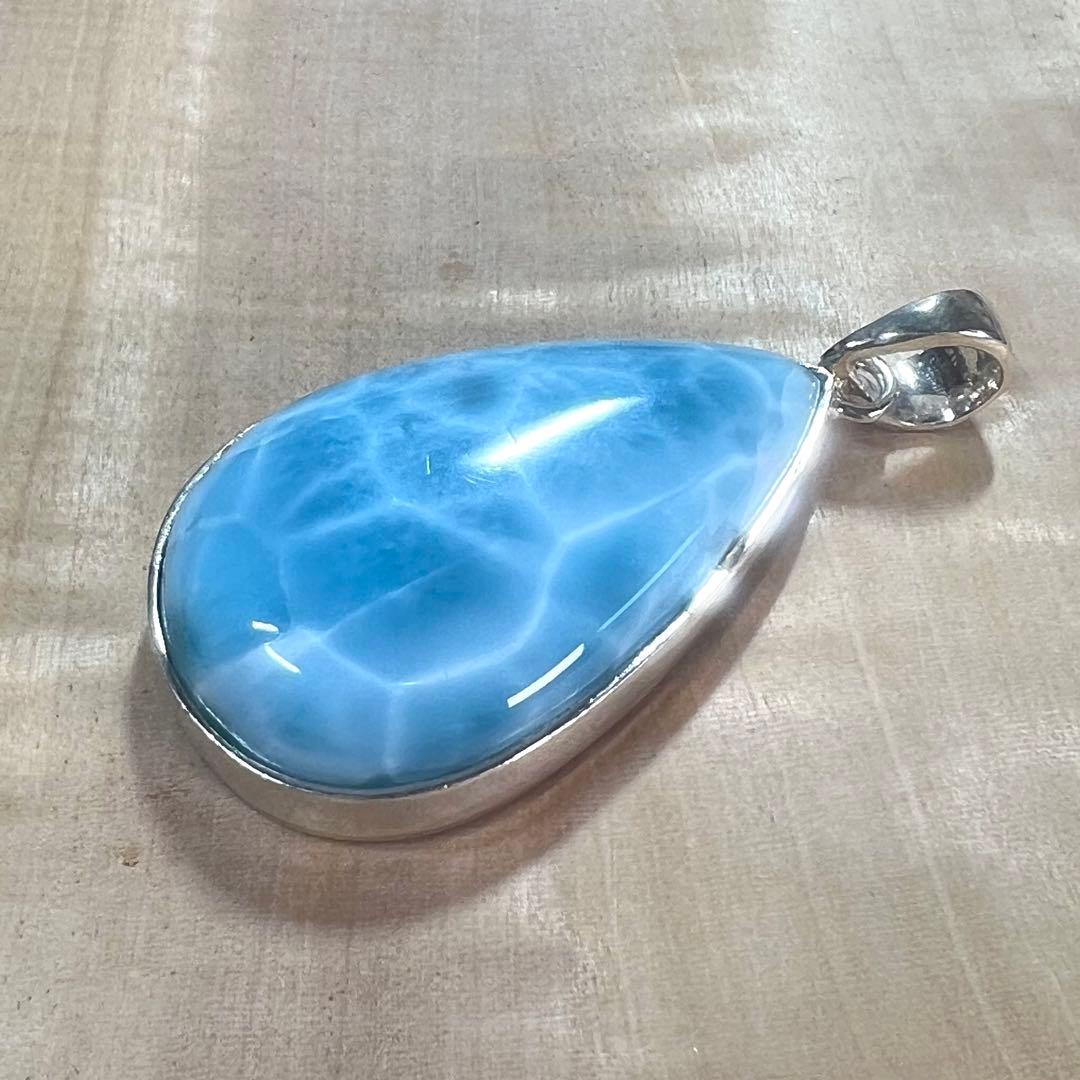 高品質　ラリマー　ペンダント　ネックレス　silver925 3-11