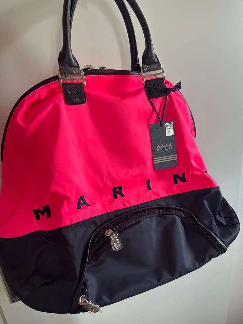 ムータマリン　muta MARINE ピンク ネイビー ハンドバッグ