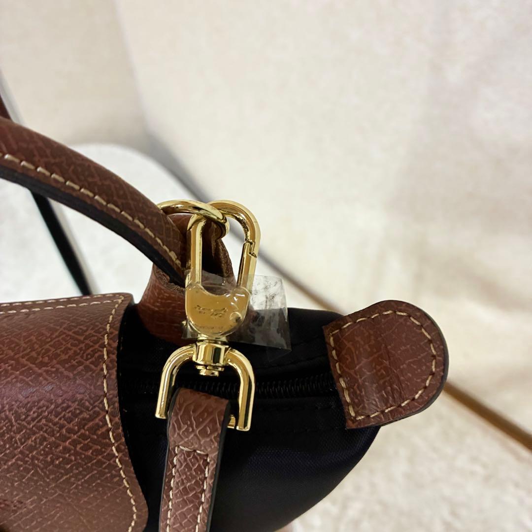 ロンシャン ミニトートバッグ 2way ショルダー付き ナイロン 本革