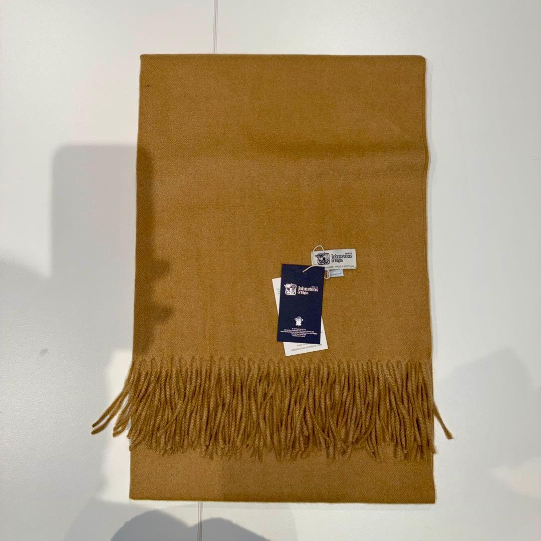 h*e様 ジョンストンズ カシミア 大判ストール マフラー キャメル(即発)