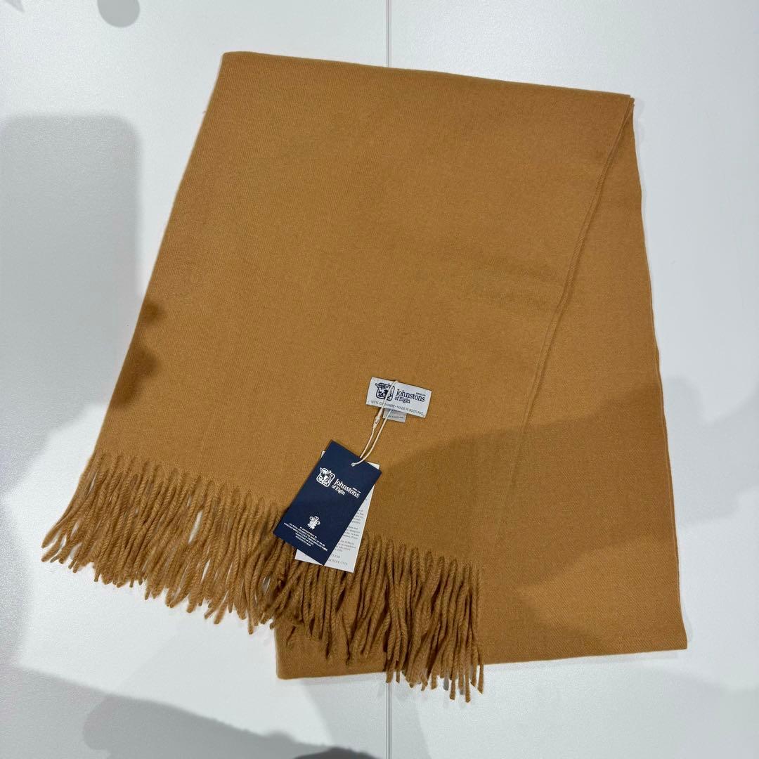 h*e様 ジョンストンズ カシミア 大判ストール マフラー キャメル(即発)