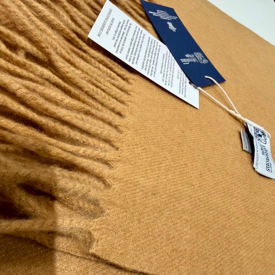 h*e様 ジョンストンズ カシミア 大判ストール マフラー キャメル(即発)
