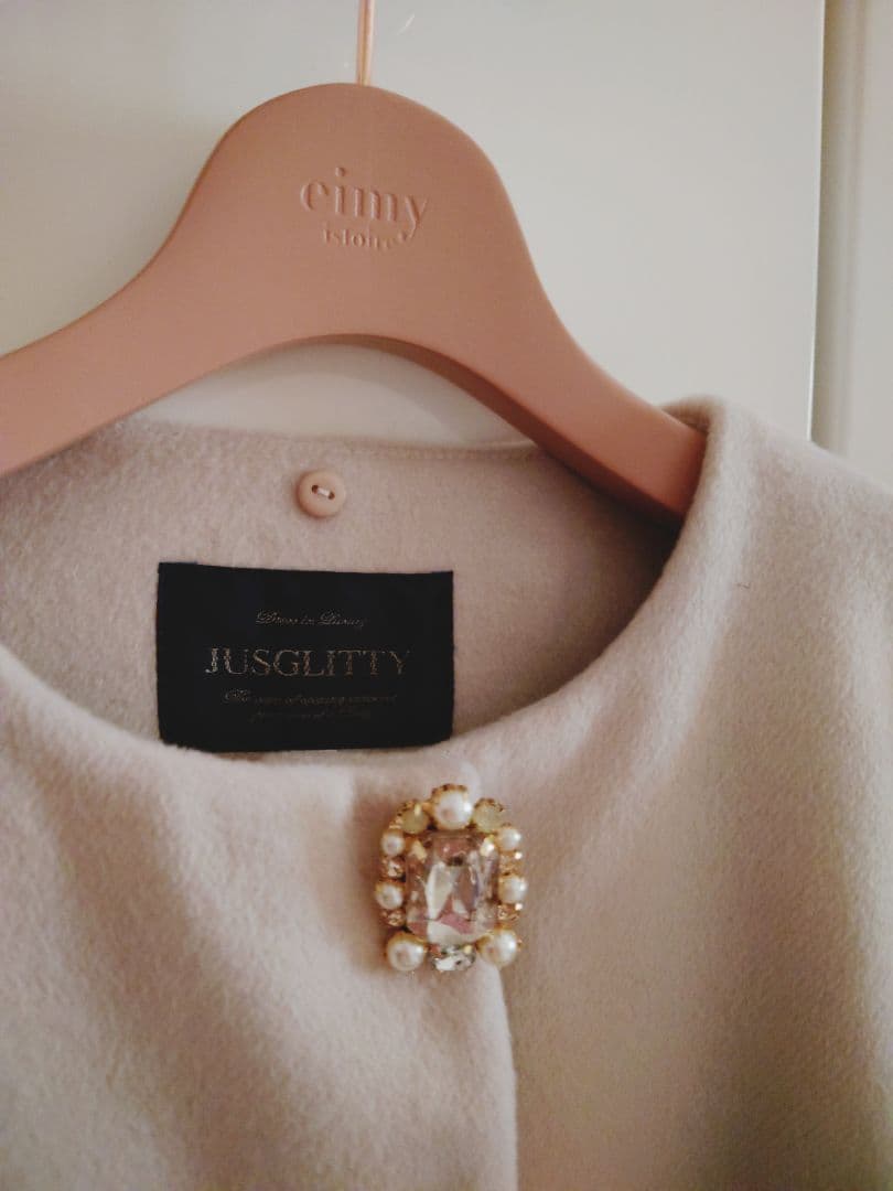 【美品】ジャスグリッティー JUSGLITTY ショートコート リアルファー