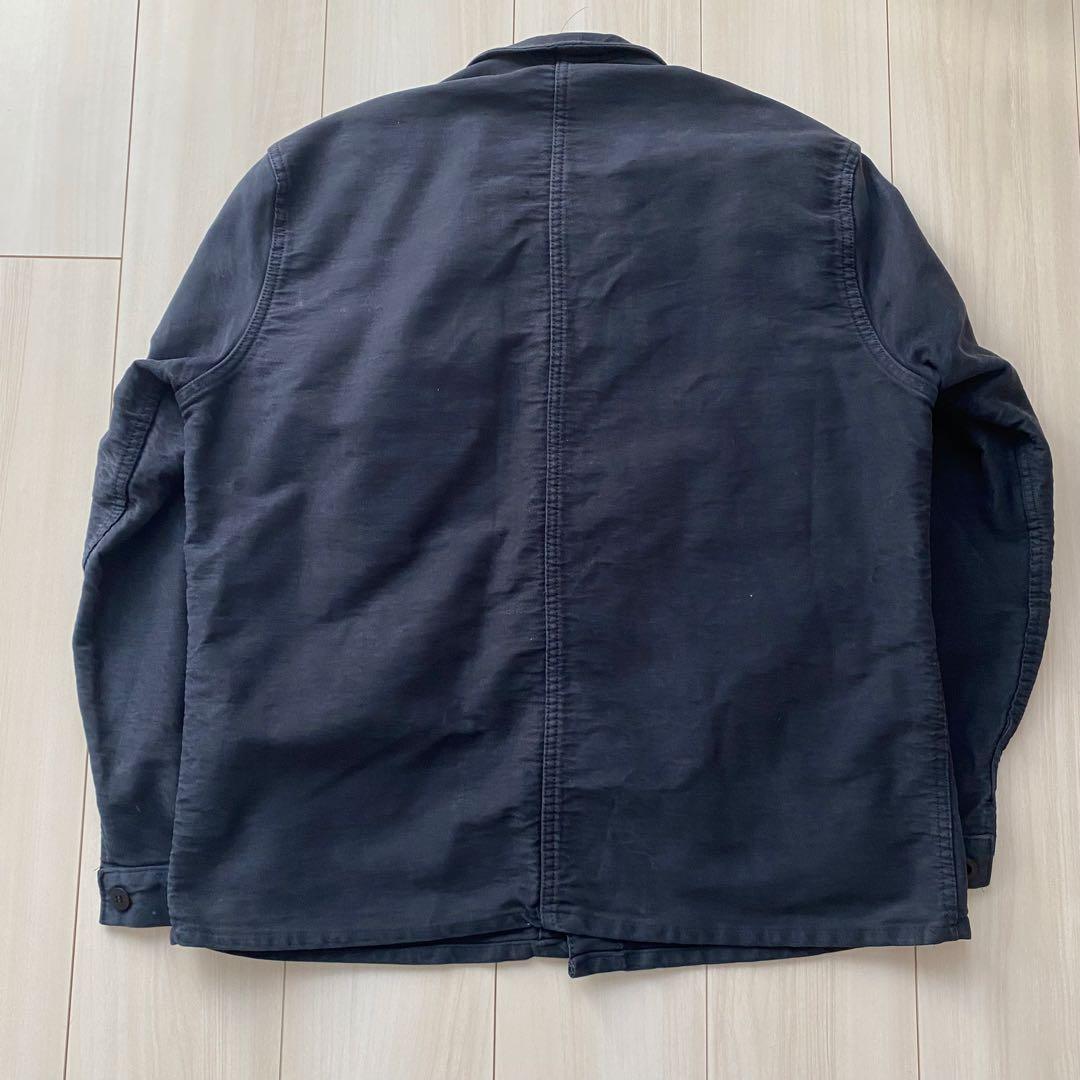 50s ブラックモールスキン フレンチワークジャケット 黒