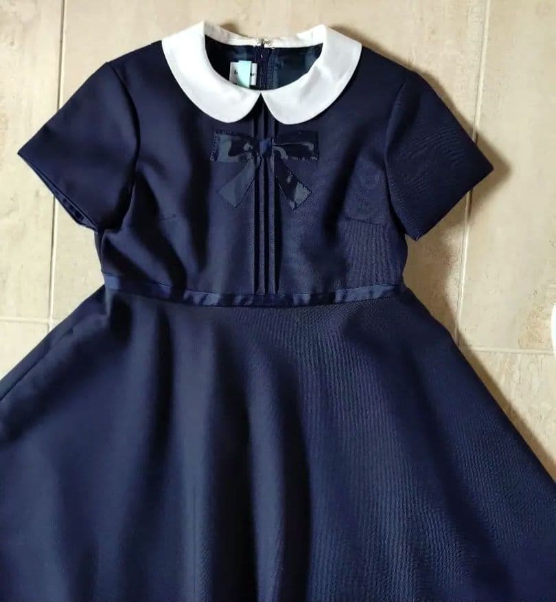Familia　ボレロ　半袖ワンピース　濃紺　120 小学校受験　冠婚葬祭　法事