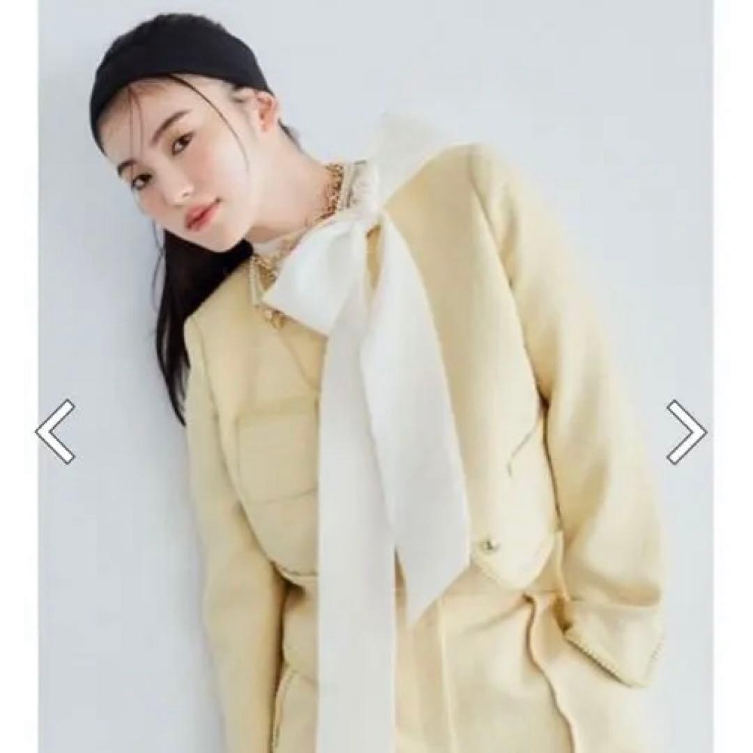 はるか様　リリーブラウン　ラメツイードジャケット　イエロー