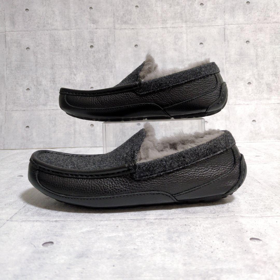 未使用級　UGG　ASCOT　アグ　アスコット　レザー切り替え　スリッポン