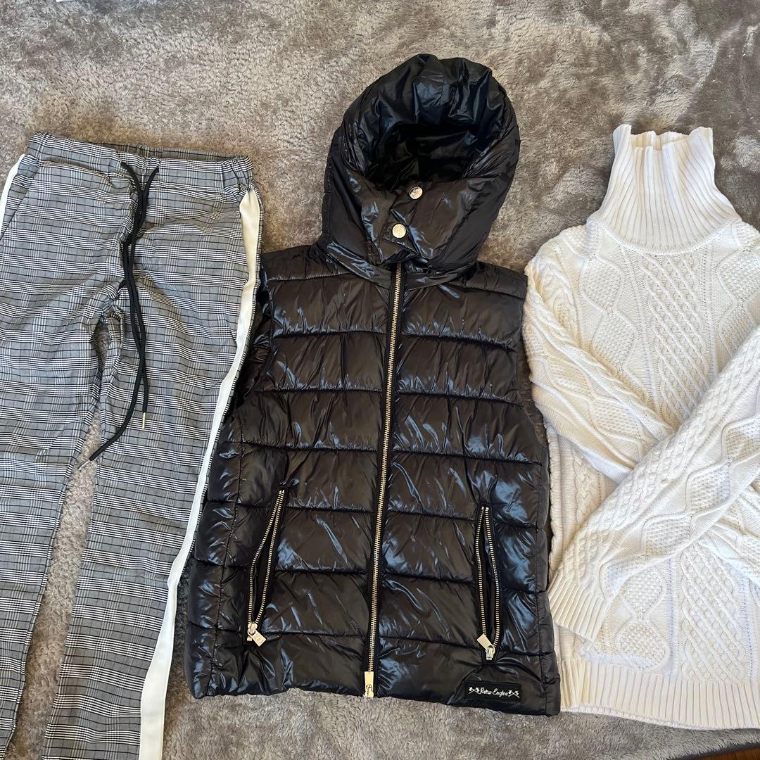 アダムスジャグラー ダウンベスト・ニット・パンツ