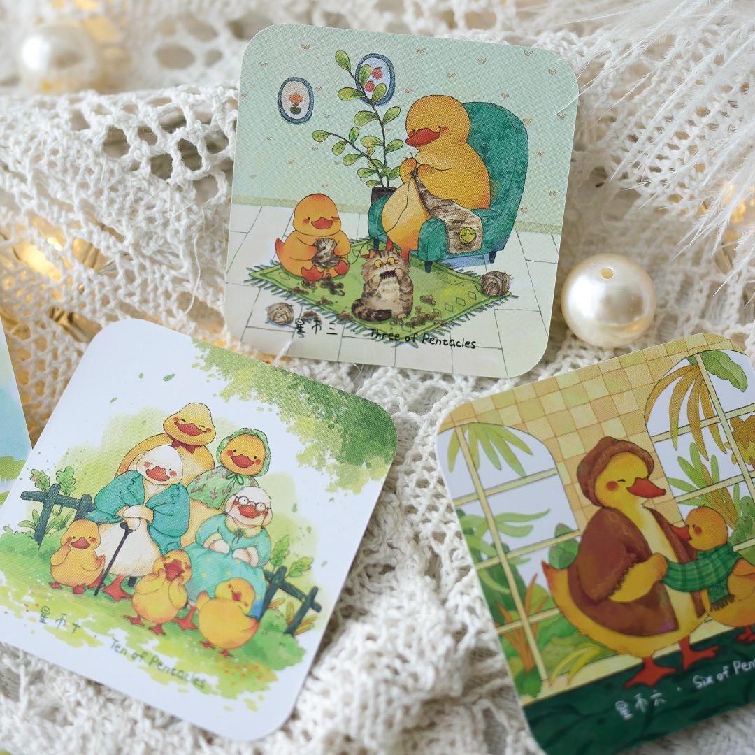 【正規品タロットカード】正方形・スクエア型✨キュートなアヒルたちのデッキ