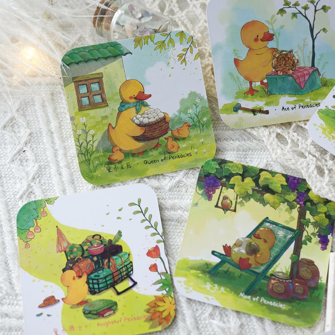 【正規品タロットカード】正方形・スクエア型✨キュートなアヒルたちのデッキ