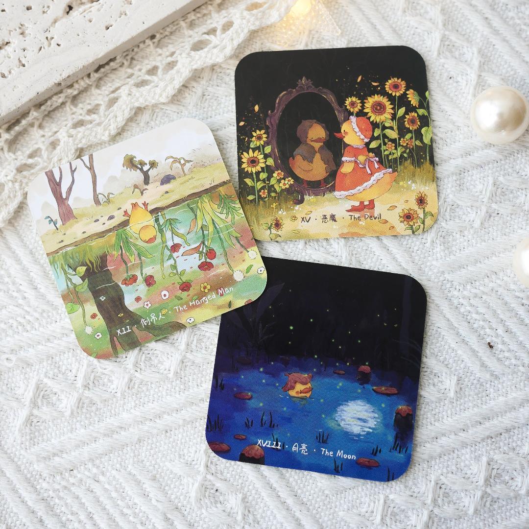 【正規品タロットカード】正方形・スクエア型✨キュートなアヒルたちのデッキ