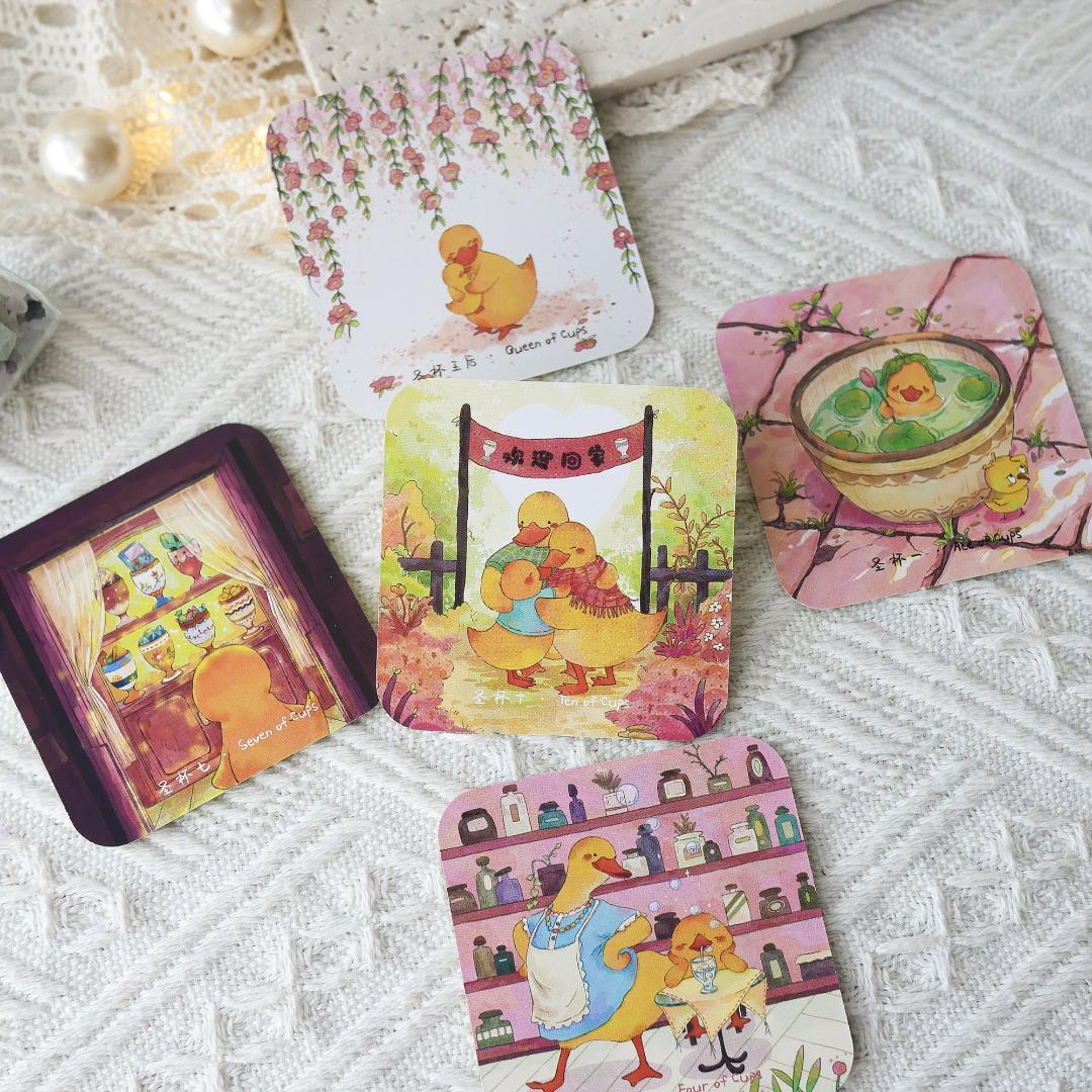 【正規品タロットカード】正方形・スクエア型✨キュートなアヒルたちのデッキ