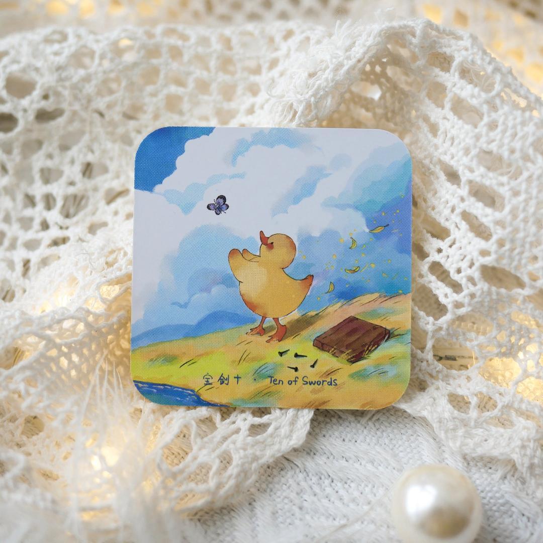 【正規品タロットカード】正方形・スクエア型✨キュートなアヒルたちのデッキ