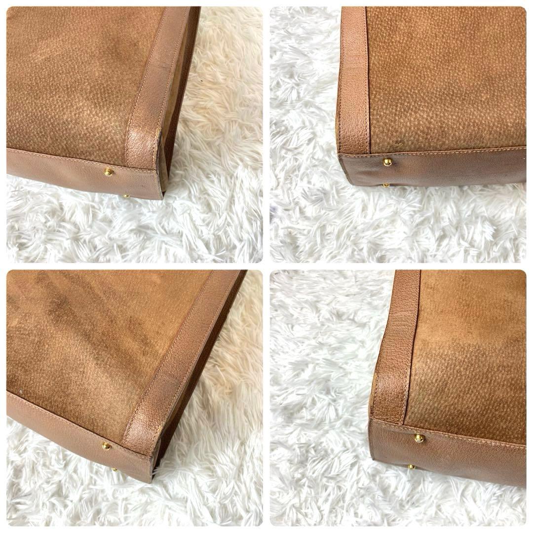 GUCCI トートバッグ ダイアナ バンブー レザー ハンドバッグ ブラウン