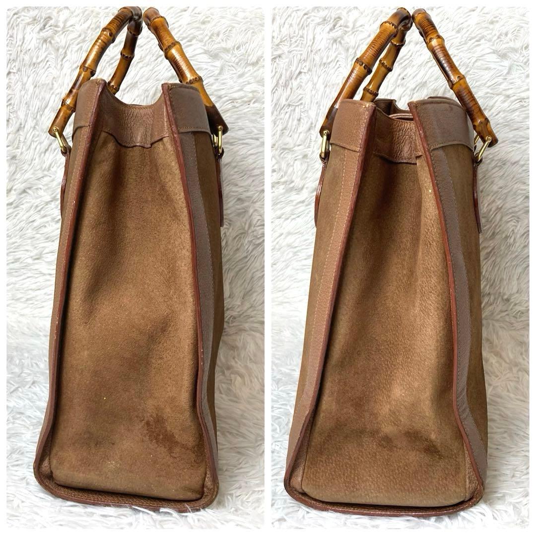GUCCI トートバッグ ダイアナ バンブー レザー ハンドバッグ ブラウン