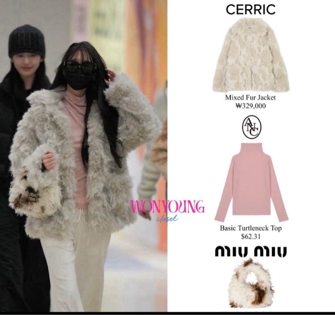 CERRIC Mixed Fur Jacket ベージュ