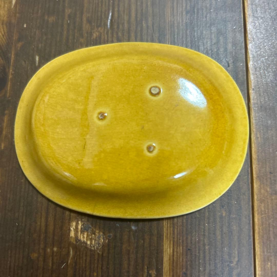 H*a様 珉平焼き　明平焼き　龍紋図　楕円形　淡路焼　菓子皿　豆皿　４枚　骨董品