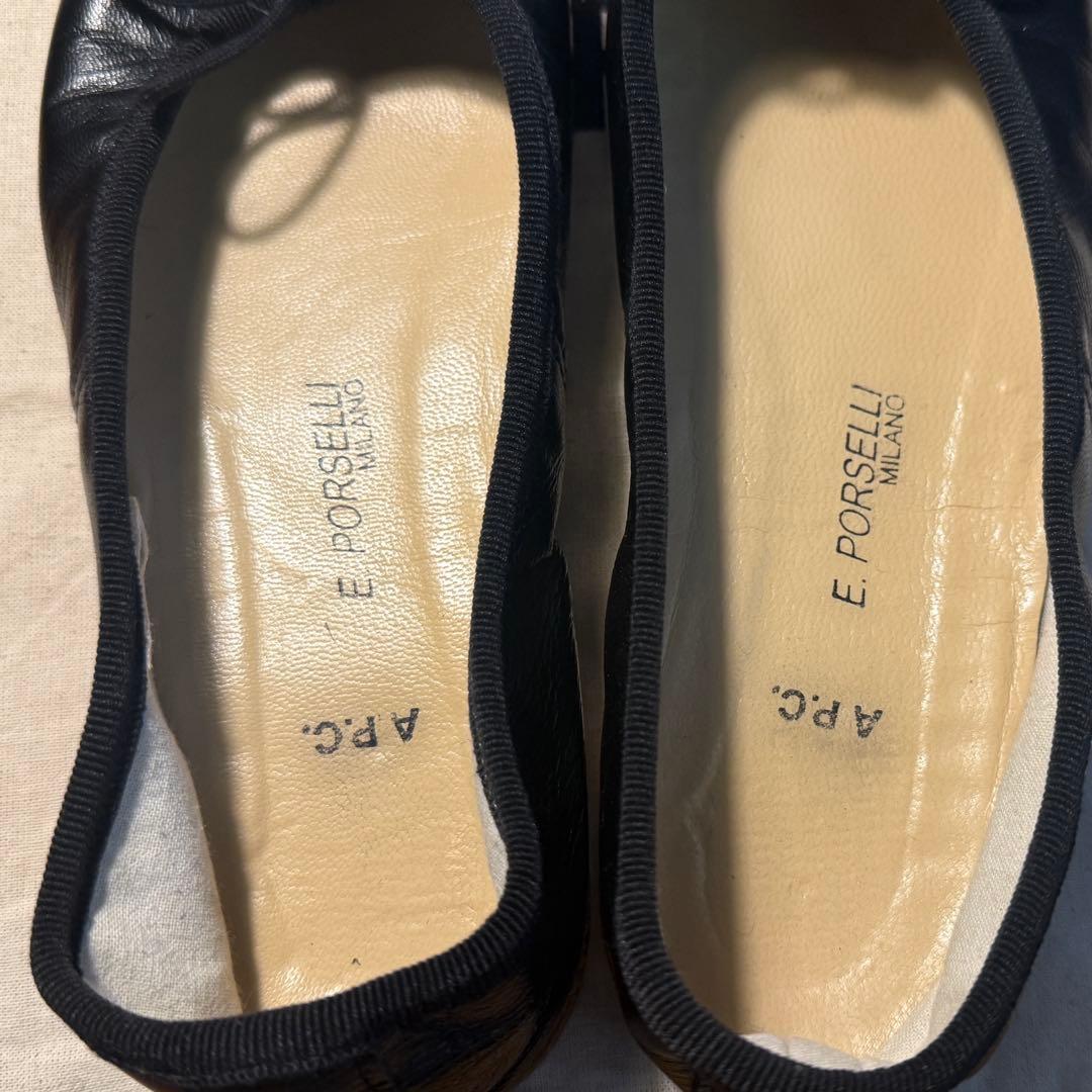 ポルセリ　APC アーペーセー　バレエシューズ　36 黒