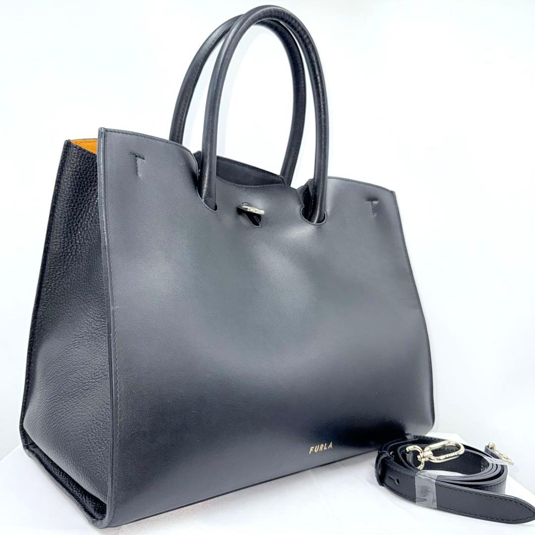 ✨美品✨FURLA フルラ ジェネシス L 2WAY トートバッグ ブラック