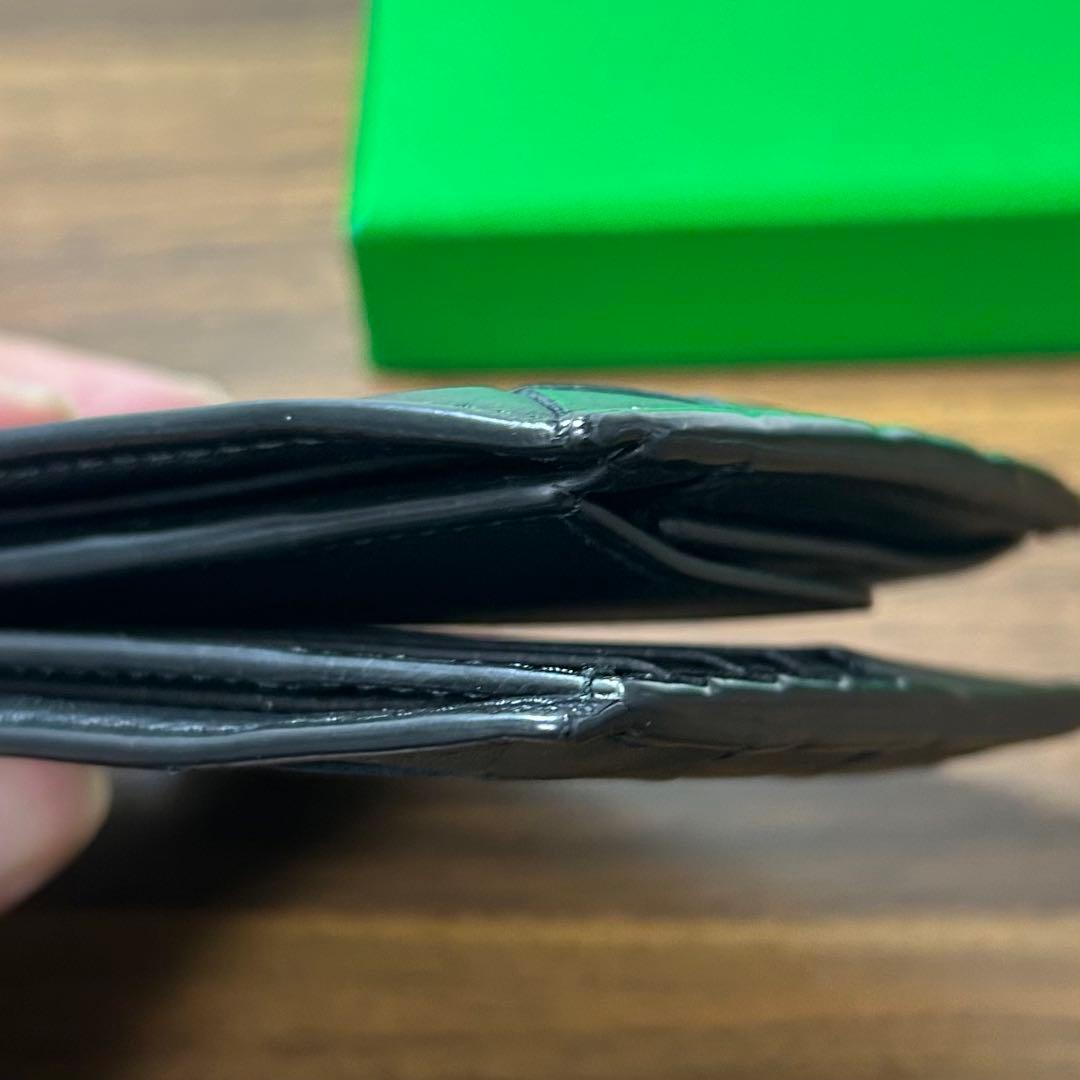 BOTTEGA VENETA／イントレチャートパース付二つ折ウォレット／黒