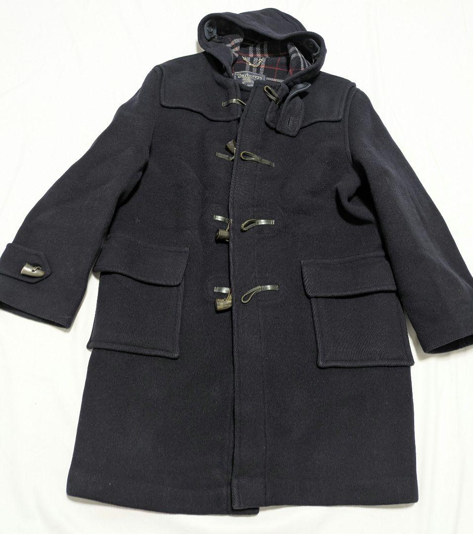 90s バーバリー ダッフルコート ネイビー ウール ノバチェック メンズXL