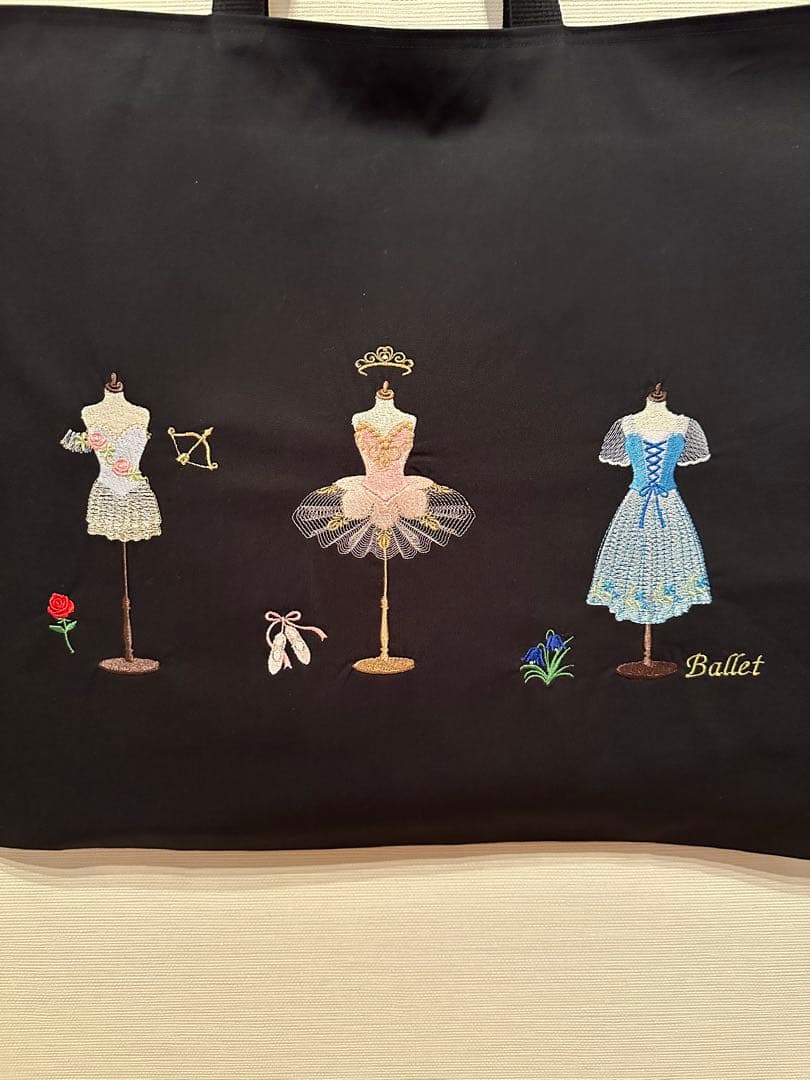 バレエレッスンバッグ 大容量 ブラック　衣装バッグ