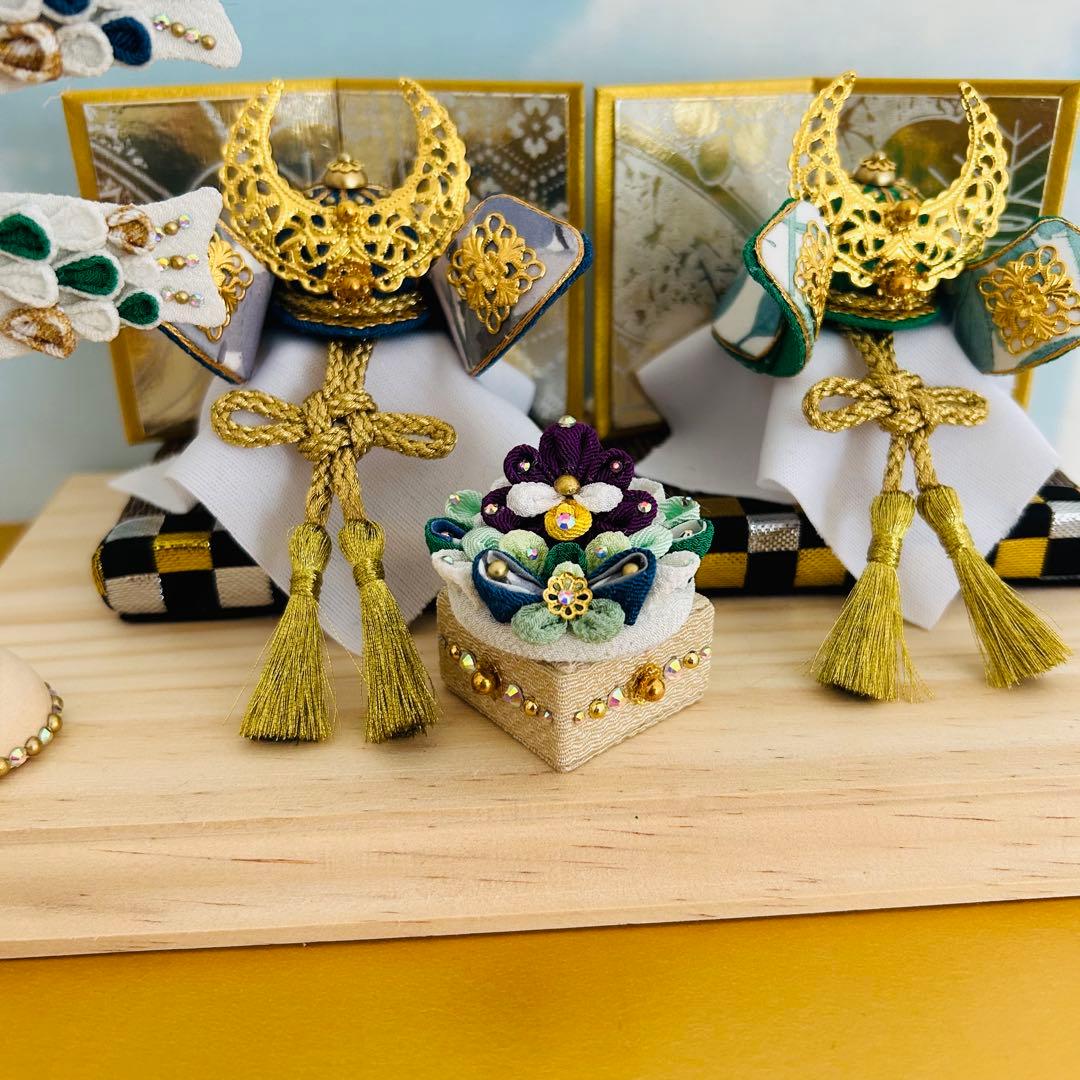 hina様 兜　五月人形　鯉のぼり　おしゃれ兜　リバティ　ハンドメイド　つまみ細