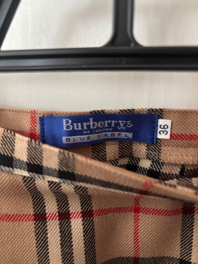 バーバリーブルーレーベル　チェック柄プリーツスカート