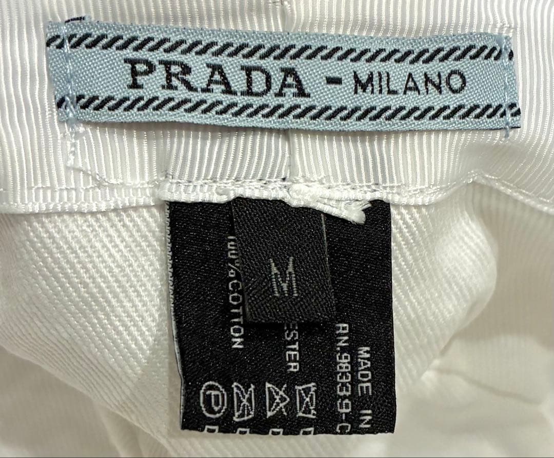 PRADA プラダ　バケットハット ホワイト　希少カラー
