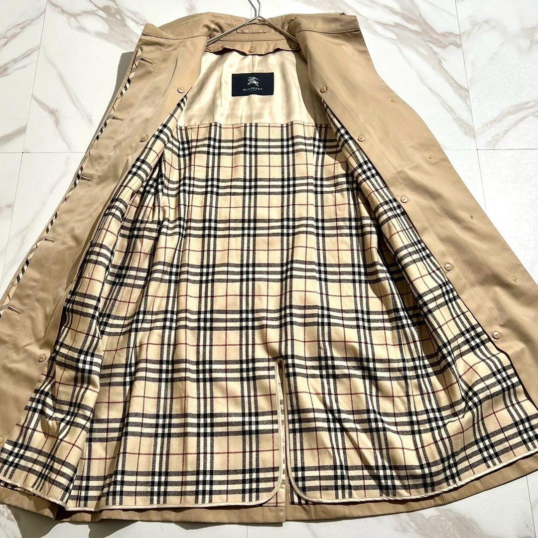 【極美品】バーバリー ステンカラーコート ノバチェック ライナー ハニーベージュ