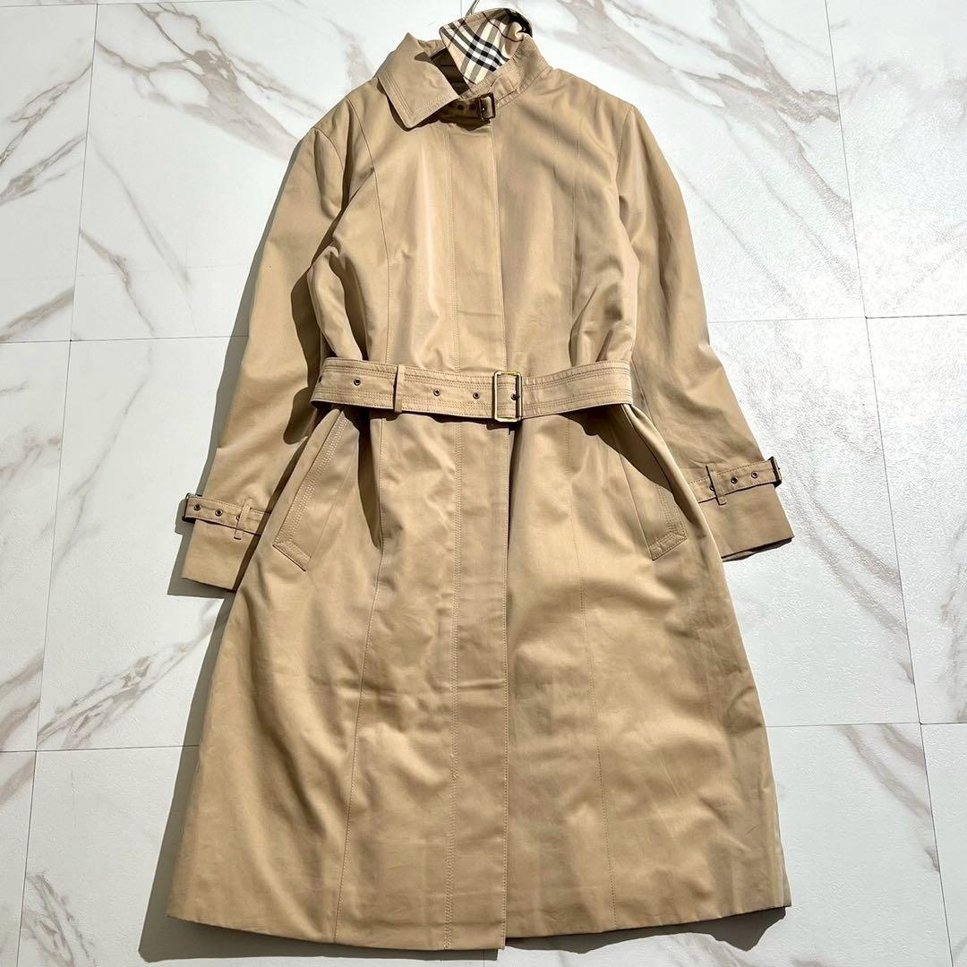 【極美品】バーバリー ステンカラーコート ノバチェック ライナー ハニーベージュ