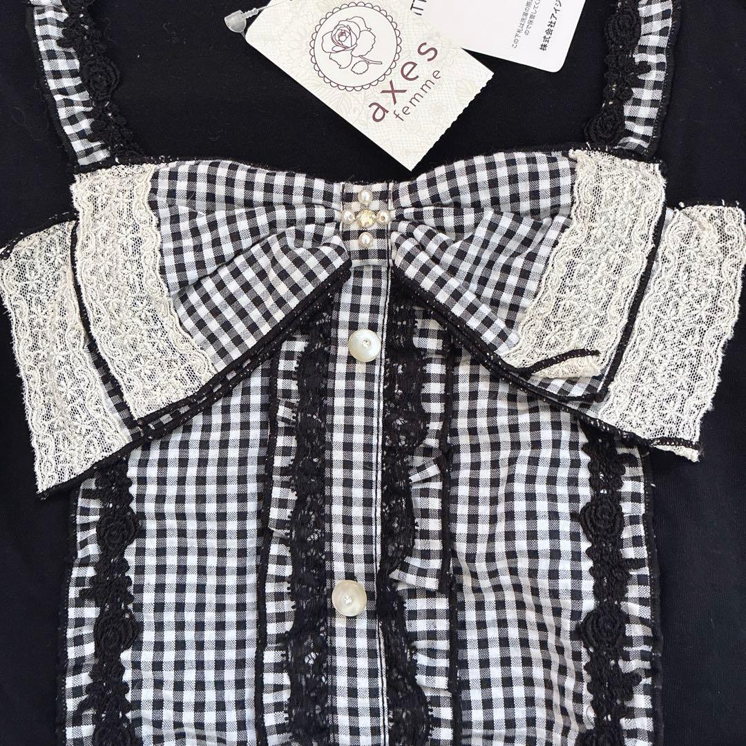 axes femme ビッグリボン ギンガムチェック 姫 y2k LIZLISA