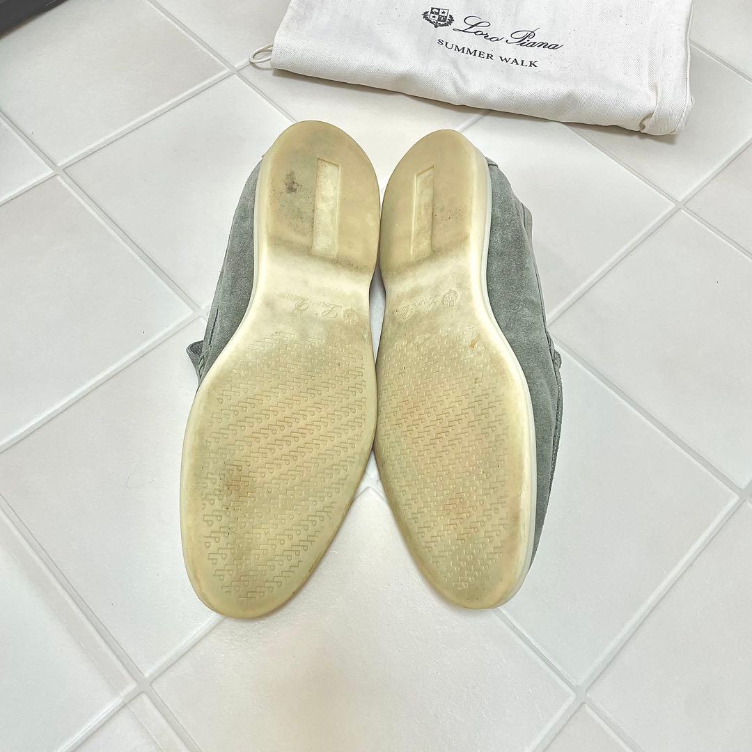 【40, 25-26cm】Loro Piana サマーウォークモカシン グリーン