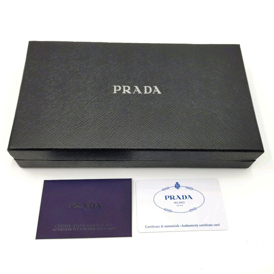 【美品】PRADA プラダ 長財布 ラウンドファスナー 箱付 黒 ①