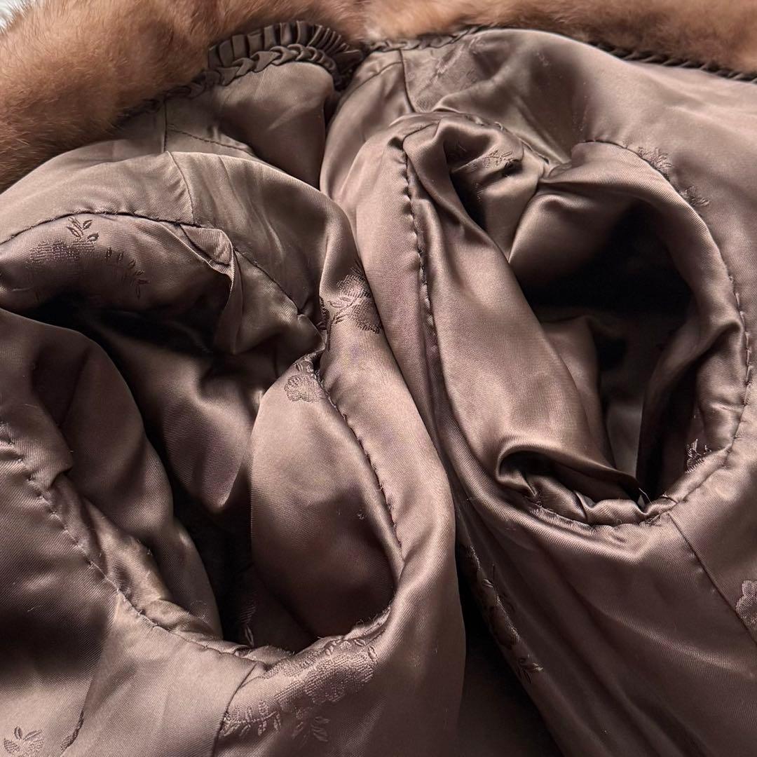 本毛皮 デミバフミンク ミンク ファーコート リアルファー