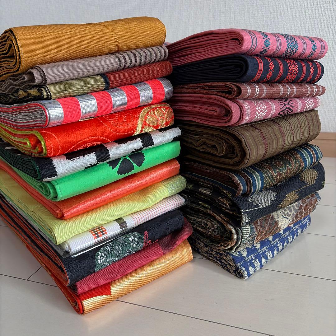 ■S31■半幅帯　22点セット■大量まとめて売り■未使用品～汚れ有　半巾帯小袋帯