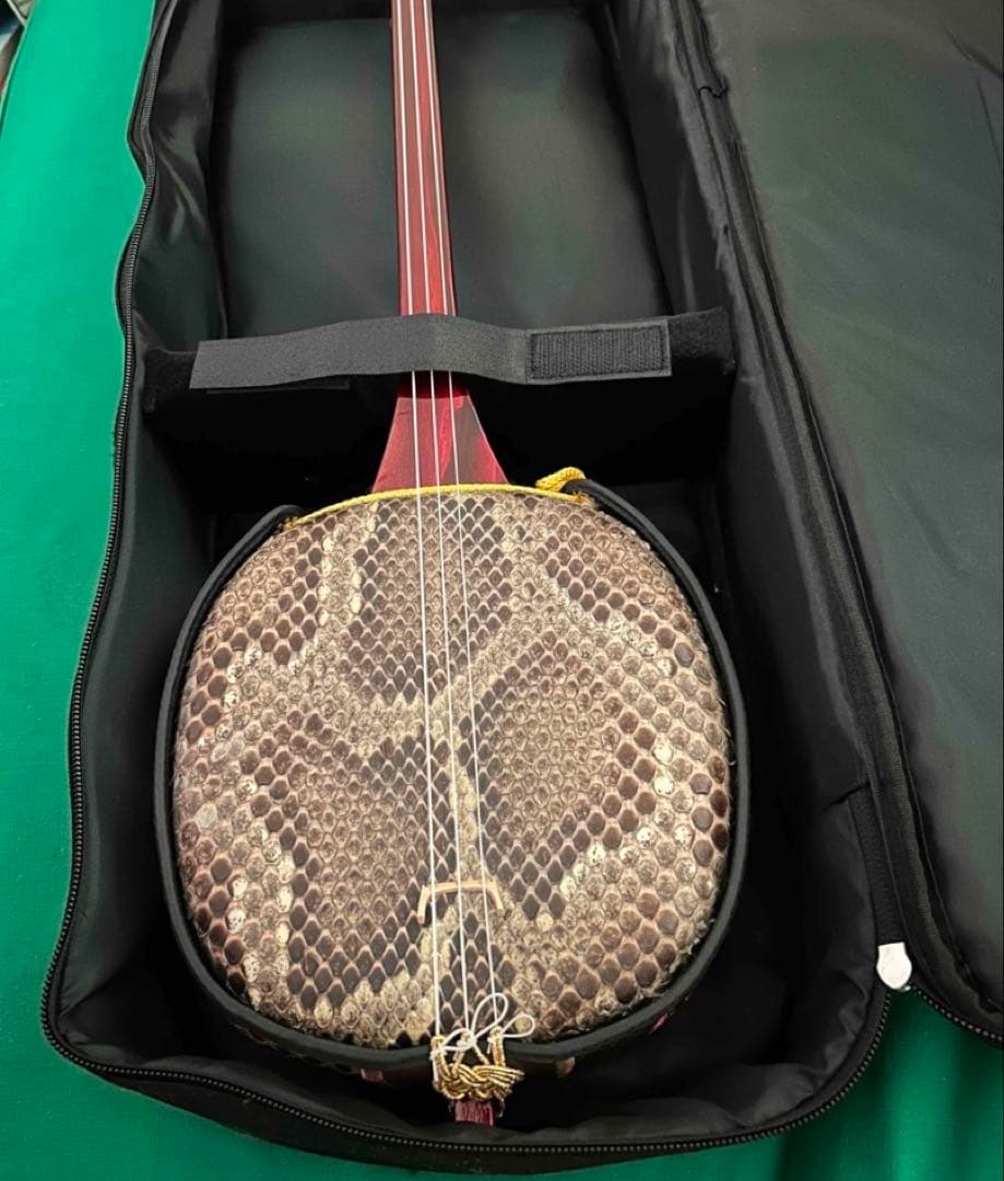 三線本体 ヘビ皮製 3弦　未使用品