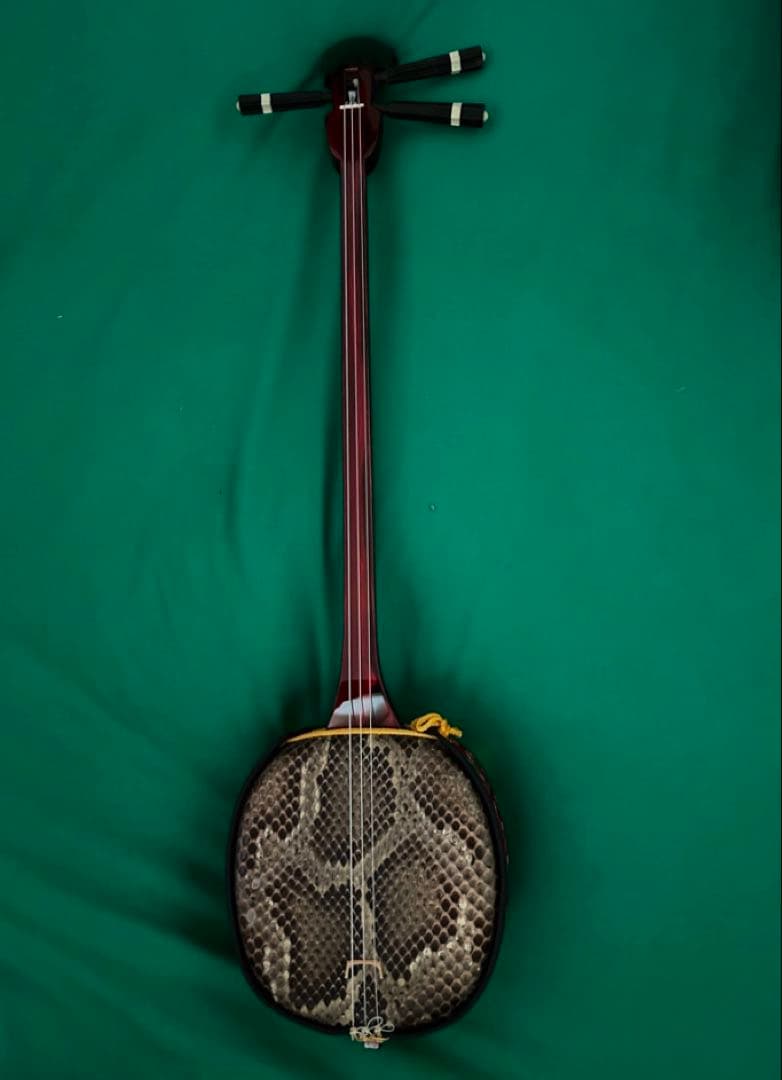 三線本体 ヘビ皮製 3弦　未使用品