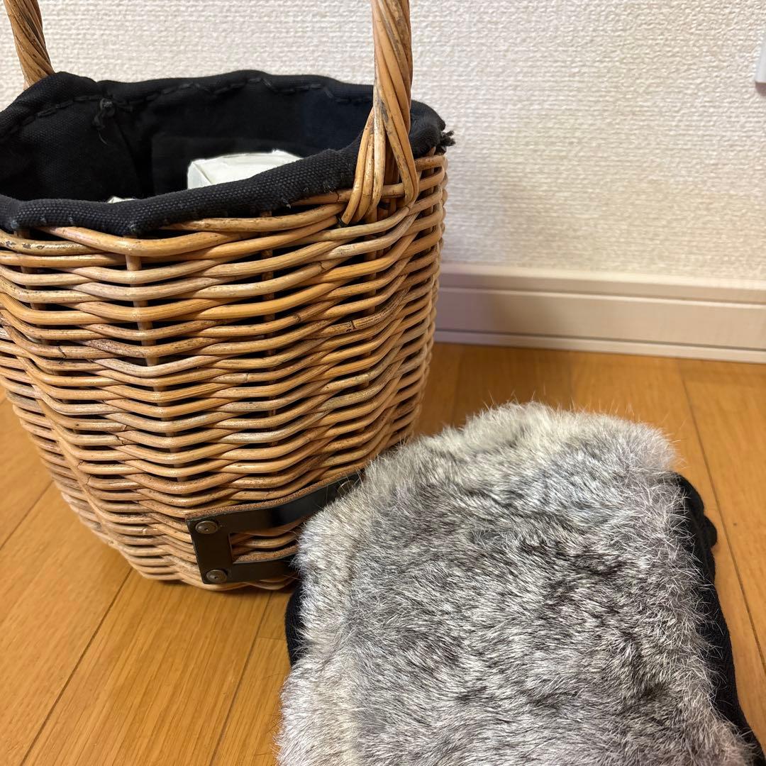 エバゴス　ファー付きカゴバッグ