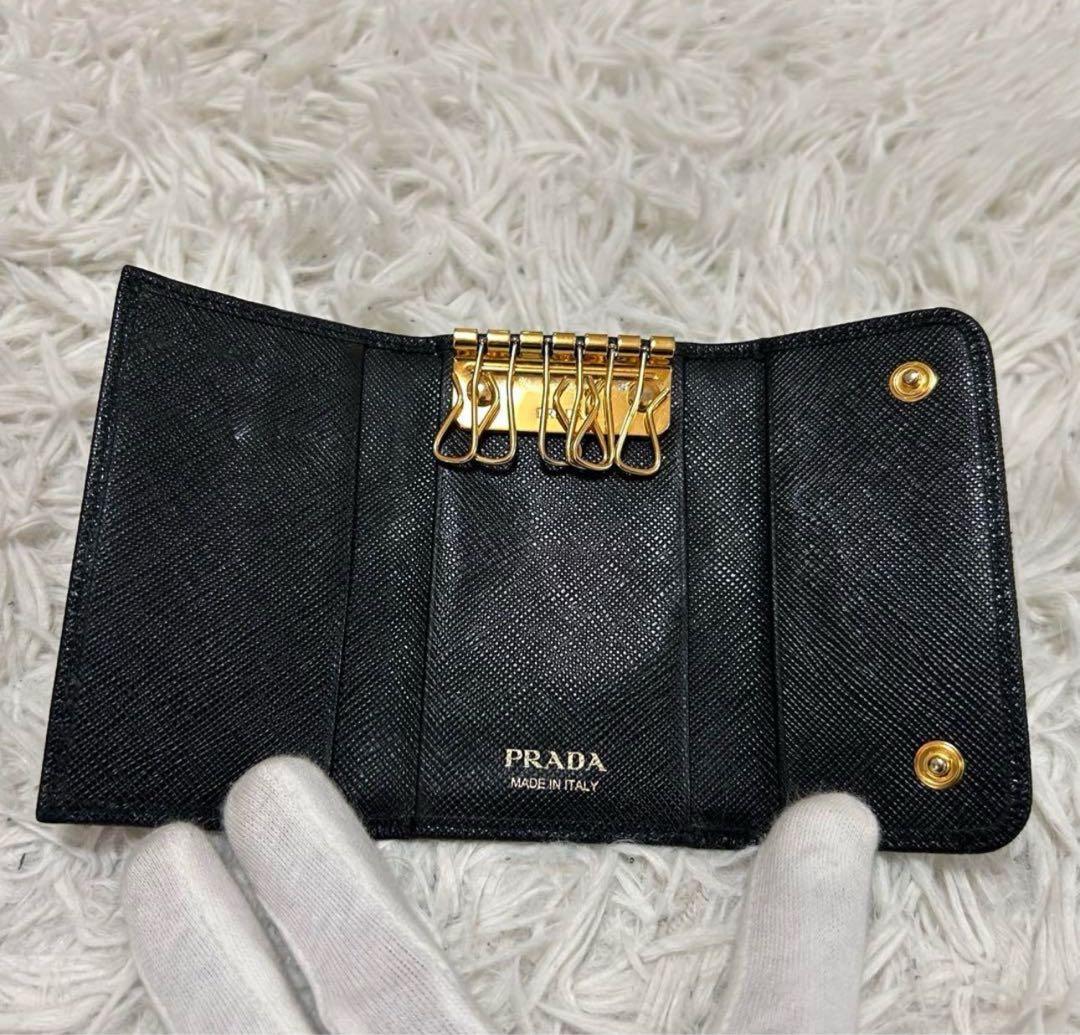 ⭐️美品⭐️プラダ キーケース サフィアーノレザー 6連 リボン 黒 ブラック