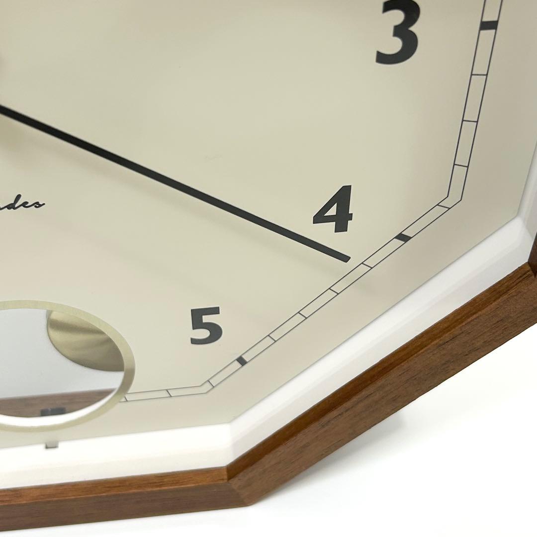 インターフォルム Gorlitz ゲルリッツ 八角 木製 壁掛け時計 ブラウン